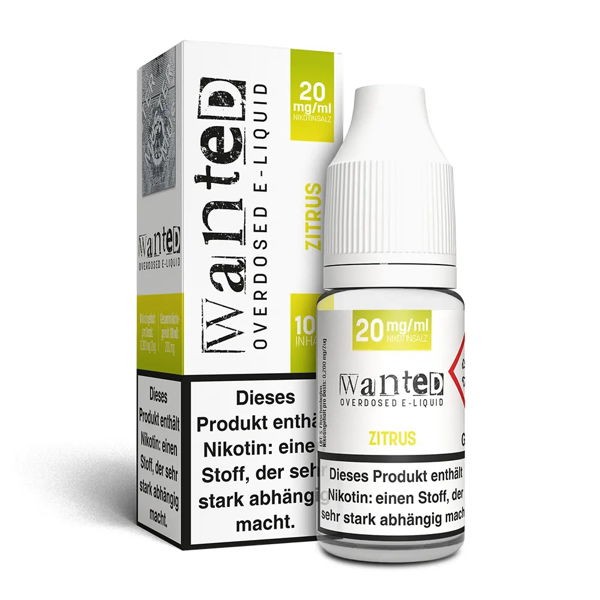 Zitrus Nikotinsalz Liquid Wanted 20 mg/ml Nikotinanteil