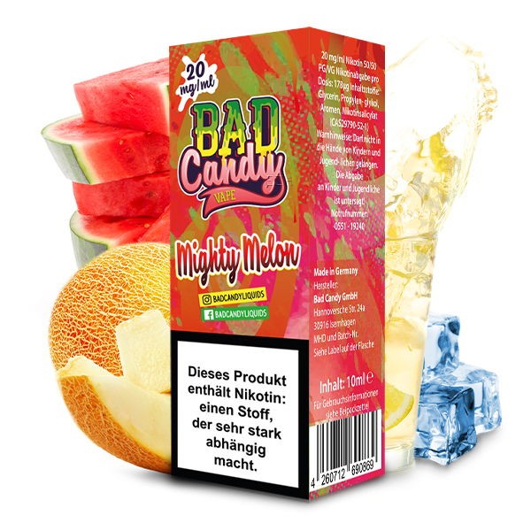 Mighty Melon Nikotinsalz Liquid Bad Candy Geschmack