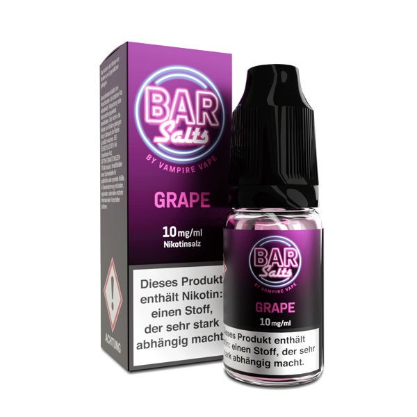 Grape Nikotinsalz Liquid Bar Salts by Vampire Vape Verpackung 10 mg/ml