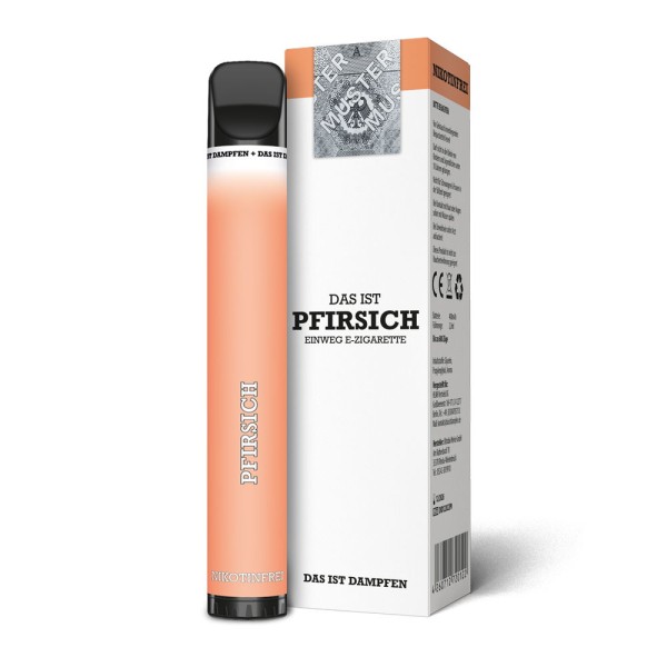 Das ist Dampfen Einweg E-Zigarette Disposable Pfirsich 0 mg/ml