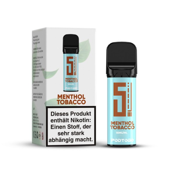 Menthol Tobacco Prefilled Pod 5EL Pod2Go 16 mg/ml