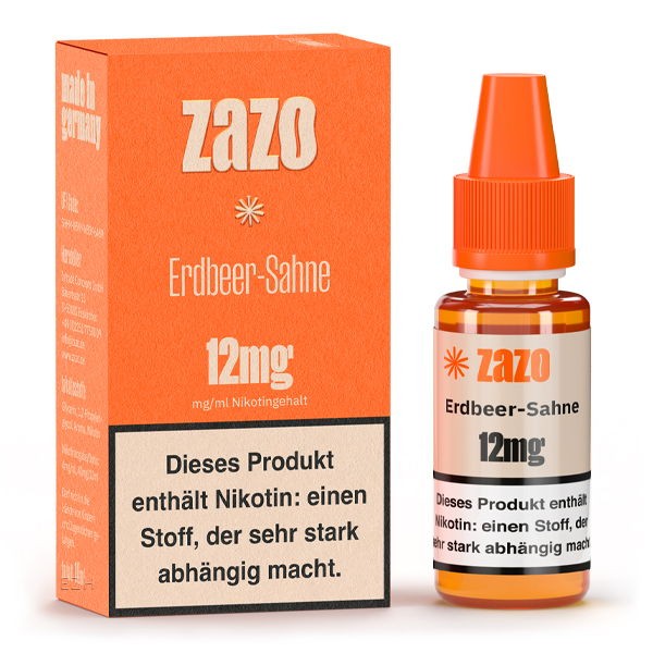 Erdbeer-Sahne Liquid Zazo 12 mg/ml Verpackung