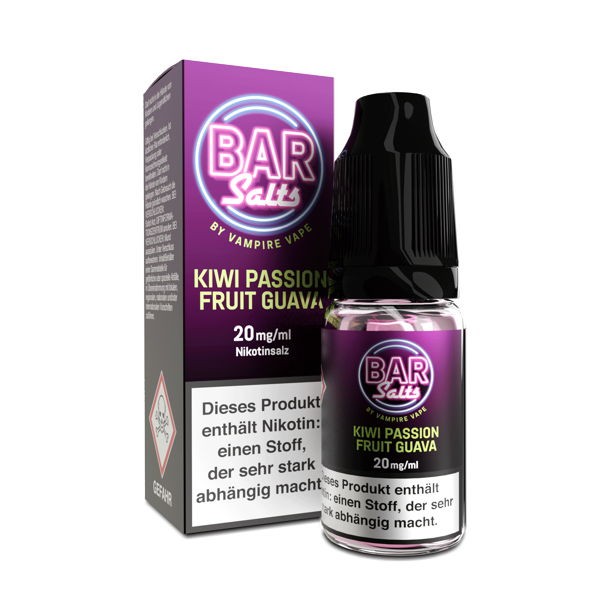 Kiwi Passionfruit Guava Nikotinsalz Liquid Bar Salts by Vampire Vape Verpackung 20 mg/ml