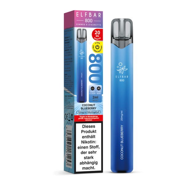 Elf Bar 800 Vape Einweg E-Zigarette Coconut Blueberry Verpackung