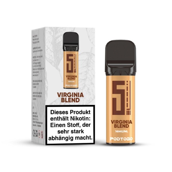 Virginia Blend Prefilled Pod 5EL Pod2Go 16 mg/ml