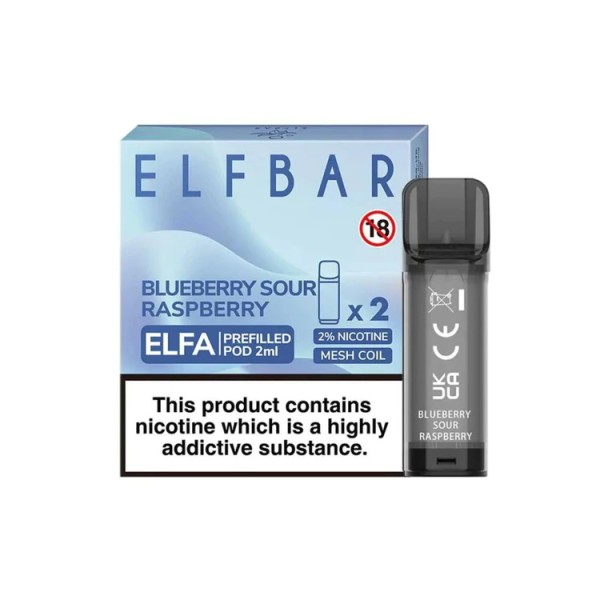 Blueberry Sour Raspberry Prefilled Ersatz Pod ELFA Elf Bar