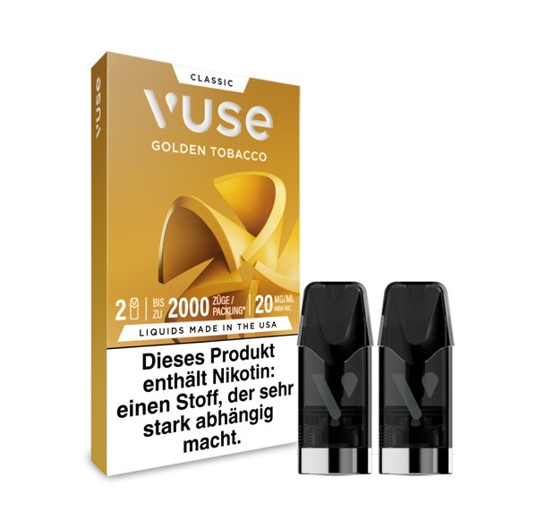 Golden Tobacco Vuse PRO Prefilled Pod Caps 20mg