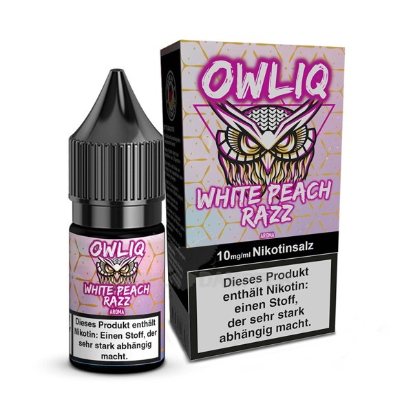 OWLIQ Nikotinsalz Liquid White Peach Razz Verpackung 10mg/ml