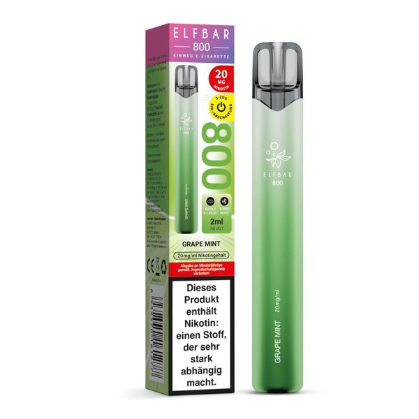Elf Bar 800 Vape Einweg E-Zigarette Grape Mint Verpackung