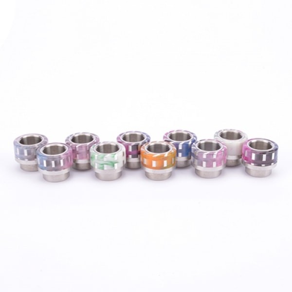 810er Drip Tip Silber gestreift Edelstahlanschluss