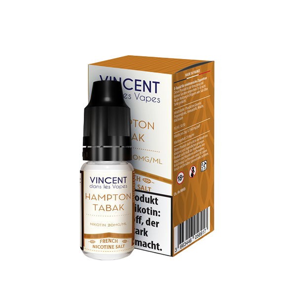 Hampton Tabak Nikotinsalz Liquid Vincent dans les Vapes 20 mg/ml