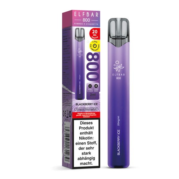 Elf Bar 800 Vape Einweg E-Zigarette Blackberry Ice Verpackung