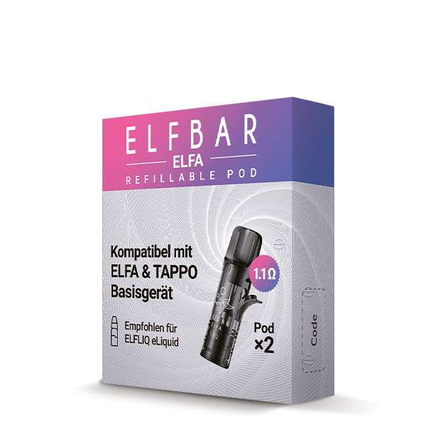 elfbar elfa refillable pod Elfliq Elfa Turbo Refillable Empty Pod x2 1.1ohm – vapesjersey main image 1