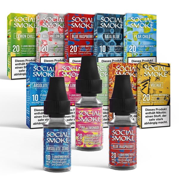 Social Smoke Nikotinsalz Liquid - Alle Sorten