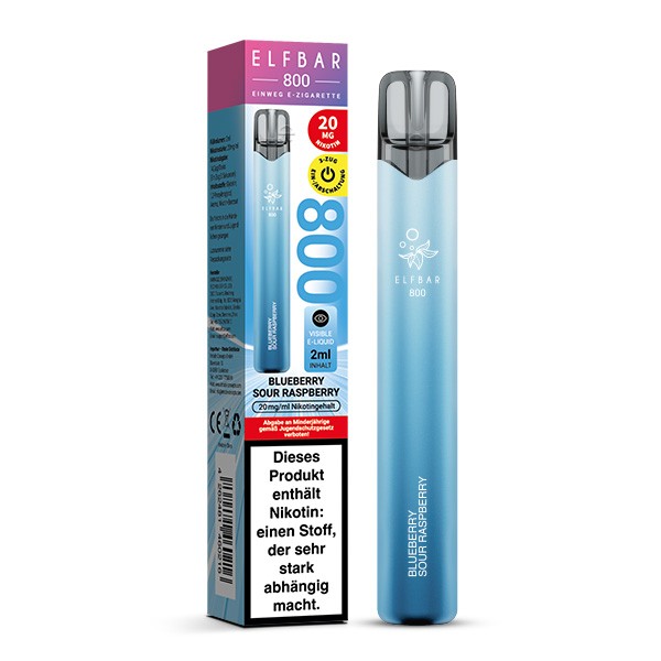 Elf Bar 800 Vape Einweg E-Zigarette Blueberry Sour Raspberry Verpackung