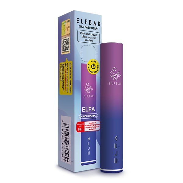 Elf Bar ELFA Prefilled Pod E-Zigarette Aurora Lila Verpackung