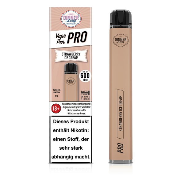 Dinner Lady Vape Pen Pro Disposable Strawberry Ice Cream
