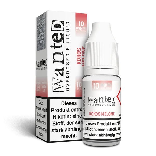 Kokos Melone Nikotinsalz Liquid Wanted 10 mg/ml Nikotinanteil