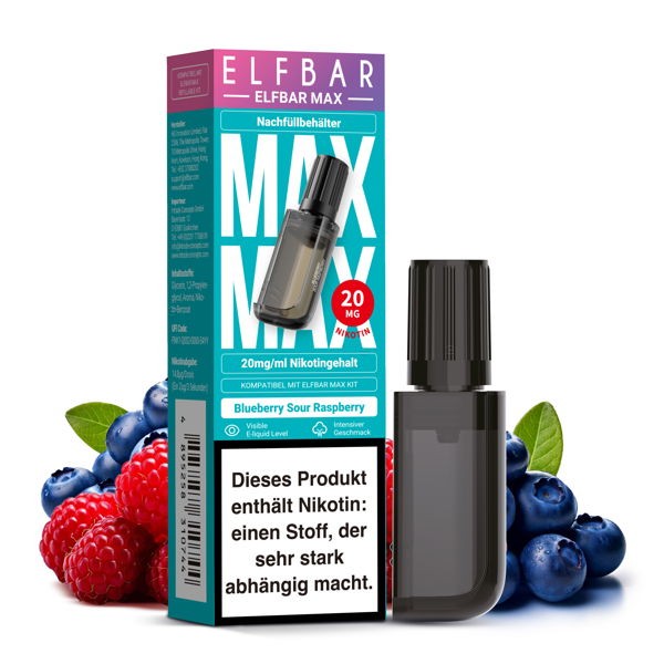 Blueberry Sour Raspberry Prefilled Ersatz Pod Elf Bar MAX Geschmack