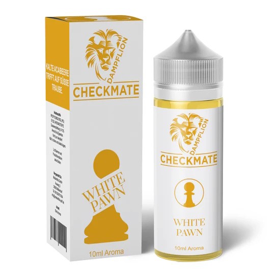 White Pawn Aroma Checkmate Dampflion Verpackung Flasche