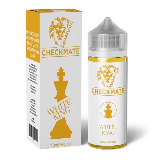White King Aroma Checkmate Dampflion Verpackung Flasche