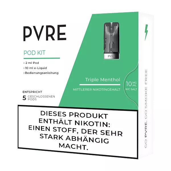 PVRE Pod mit Triple Menthol Liquid 10 mg/ml