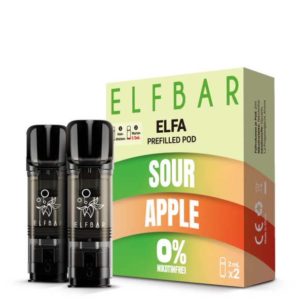 Elfbar Elfa Pod Sour Apple Nikotinfrei