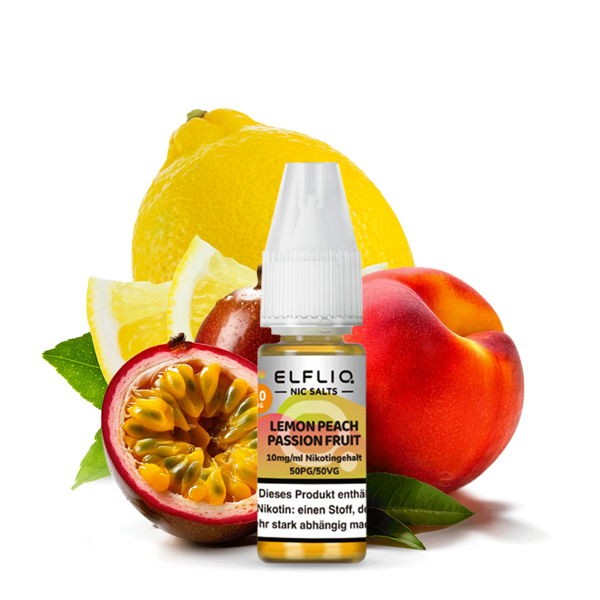 Lemon Peach Passion Fruit Nikotinsalz Liquid Elfliq by Elfbar 10 mg/ml Geschmack