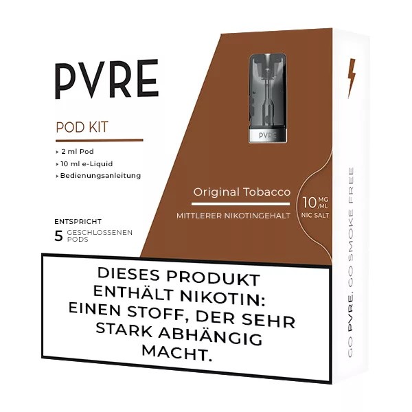 PVRE Pod mit Original Tobacco Liquid 10 mg/ml