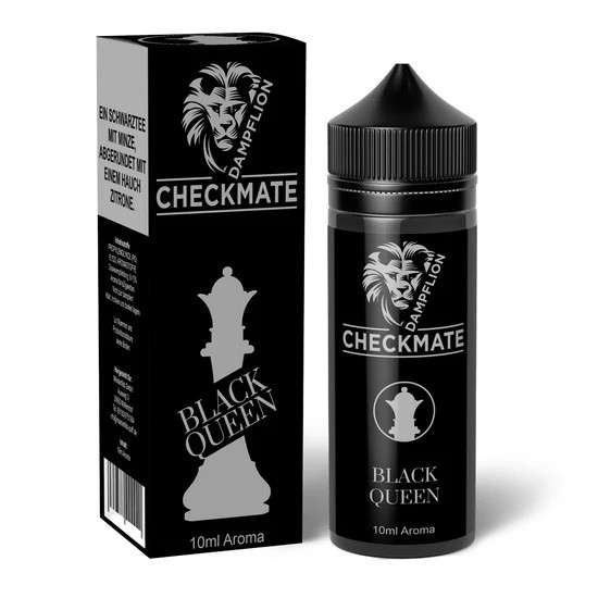 Black Queen Aroma Checkmate Dampflion Verpackung Flasche