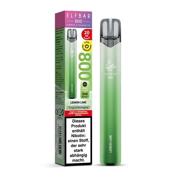 Elf Bar 800 Vape Einweg E-Zigarette Lemon Lime Verpackung
