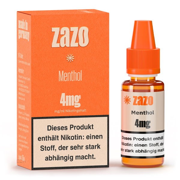 Menthol Liquid Zazo 4 mg/ml Verpackung