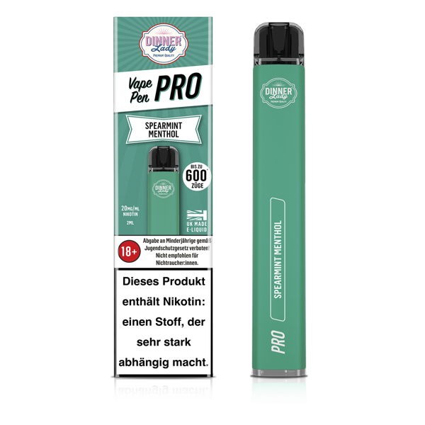 Dinner Lady Vape Pen Pro Disposable Spearmint Menthol