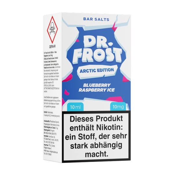 Blueberry Raspberry Nikotinsalz Liquid Dr. Frost Arctic Edition 10 mg/ml Verpackung