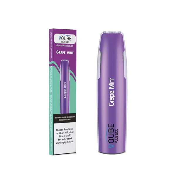 VQube Plus600 Einweg E-Zigarette Grape Mint 16 mg/ml