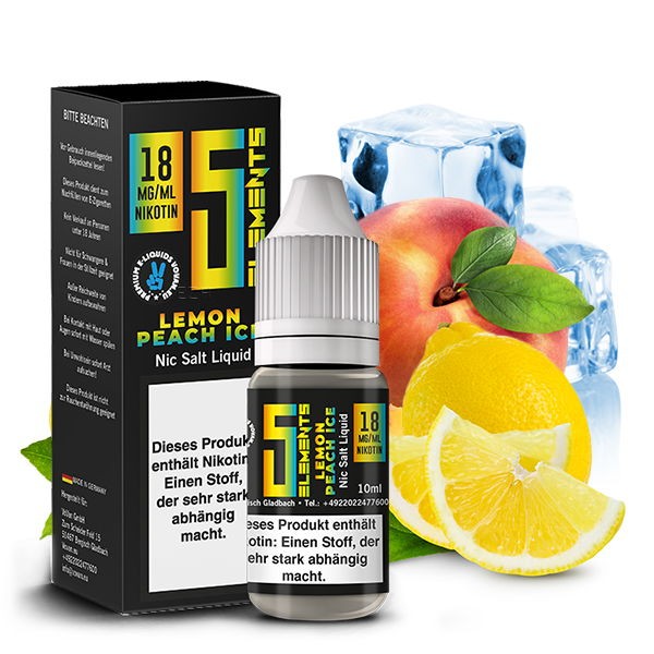 Lemon Peach Nikotinsalz Liquid 5 Elements