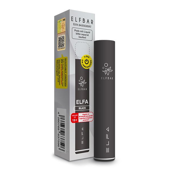 Elf Bar ELFA Prefilled Pod E-Zigarette Akkustick Schwarz Verpackung