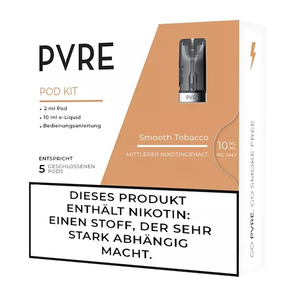 PVRE Pod mit Smooth Tobacco Liquid 10 mg/ml