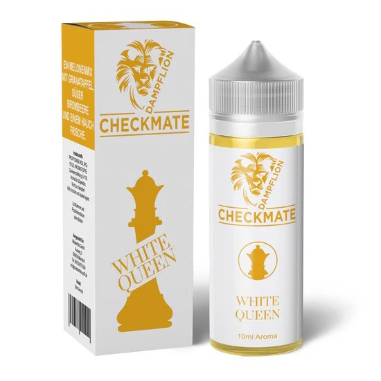 White Queen Aroma Checkmate Dampflion Verpackung Flasche