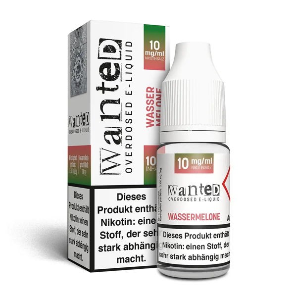 Wassermelone Nikotinsalz Liquid Wanted 10 mg/ml Nikotinanteil