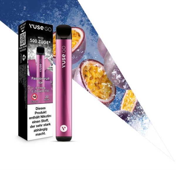 Vuse GO Einweg E-Zigarette Passionfruit Ice 20 mg/ml Nikotingehalt