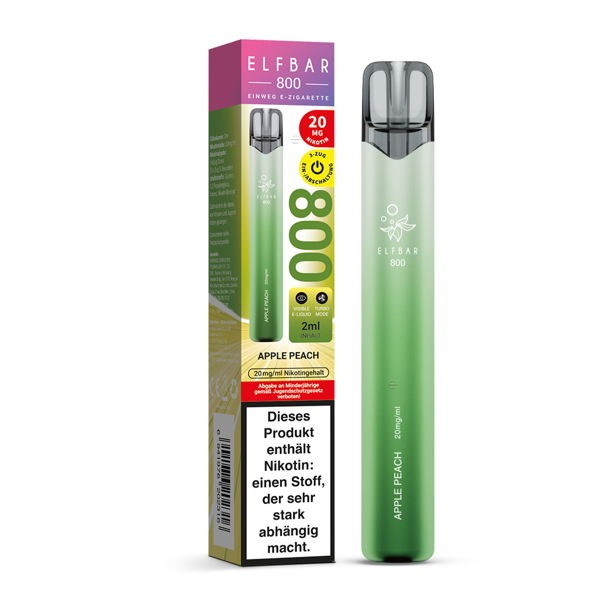 Elf Bar 800 Vape Einweg E-Zigarette Apple Peach