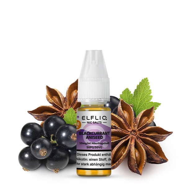 Blackcurrant Aniseed Nikotinsalz Liquid Elfliq by Elfbar 10 mg/ml Geschmack