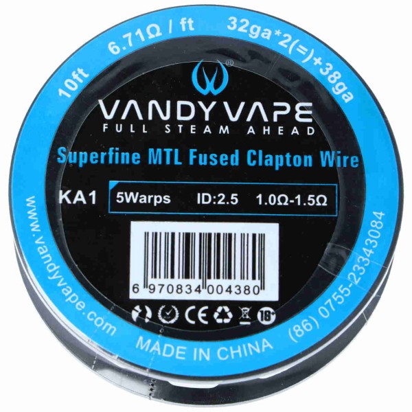 Vandy Vape Superfine MTL Fused Clapton Draht 32gax2+38ga
