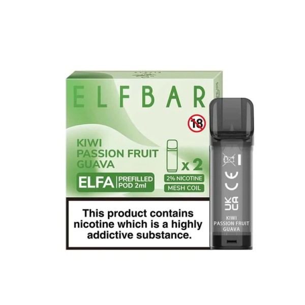 Kiwi Passion Fruit Guava Prefilled Ersatz Pod ELFA Elf Bar