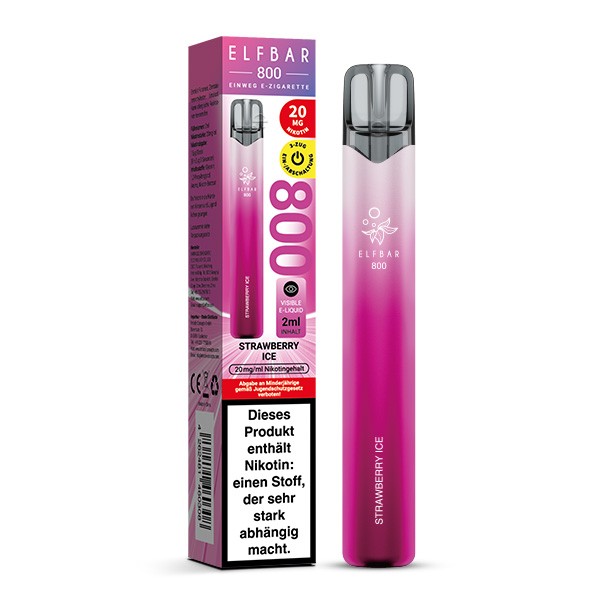 Elf Bar 800 Vape Einweg E-Zigarette Strawberry Ice Verpackung