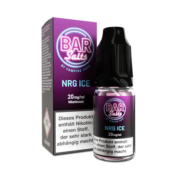 NRG Ice Nikotinsalz Liquid Bar Salts by Vampire Vape Verpackung 20 mg/ml