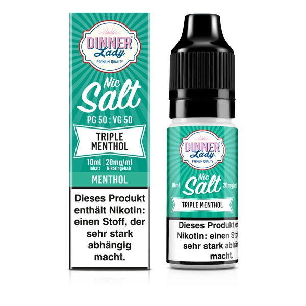Triple Menthol Nikotinsalz Liquid DINNER Lady 10 ml 20 mg/ml