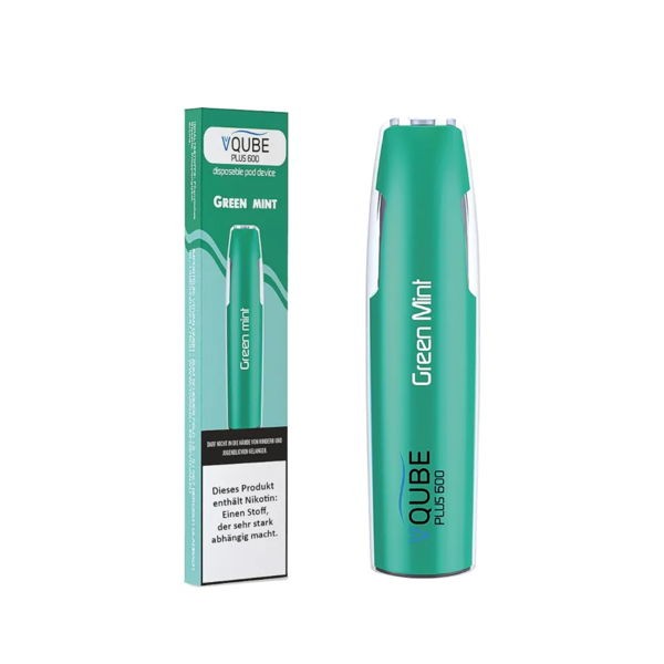 VQube Plus600 Einweg E-Zigarette Green Mint 16 mg/ml