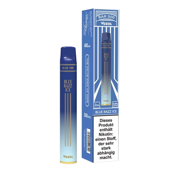 Vozol Bar 500 Disposable Einweg E-Zigarette Blue Razz Ice